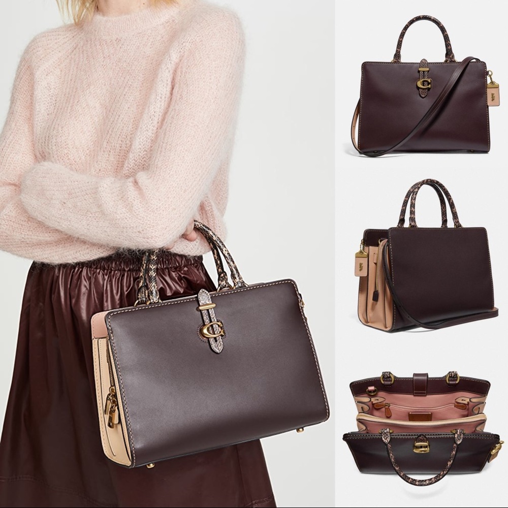 COACH 1941 Serra Colorblock Satchel Oxblood Multi